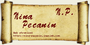 Nina Pečanin vizit kartica